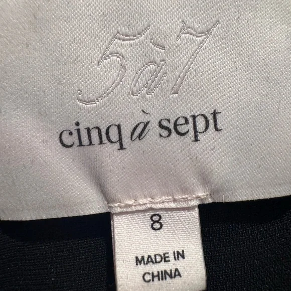 Cinq à Sept Black Jacket/Dress with Colorful Floral Accents - Picture 4 of 7